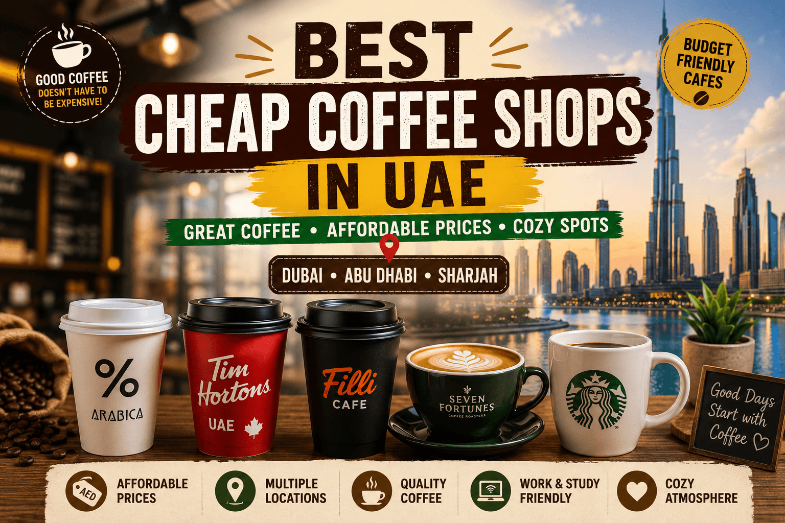 Best Cheap Coffee Shops in UAE – Affordable Cafes Worth Visiting