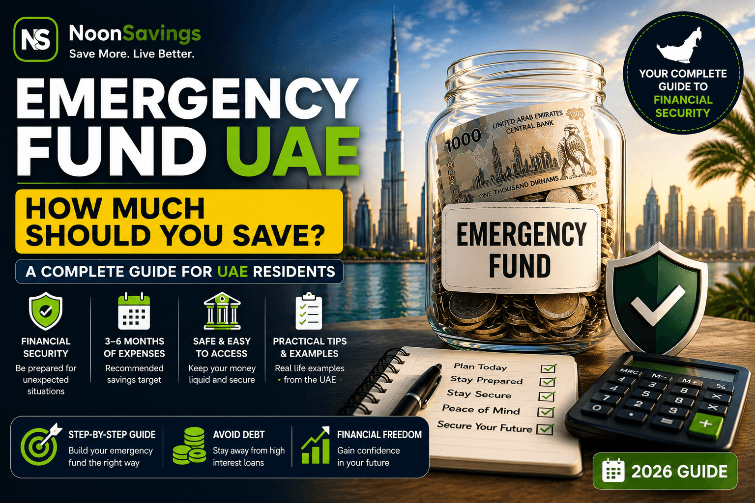 Emergency Fund UAE guide explaining how much savings UAE residents should keep for unexpected expenses