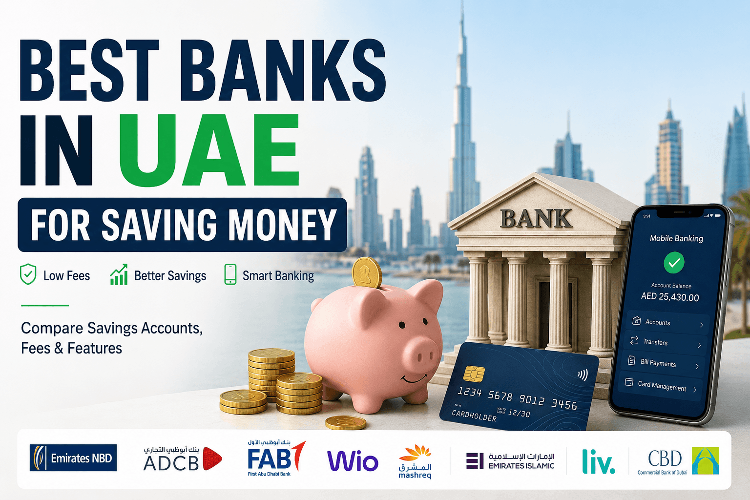 Best Banks in UAE for Saving Money (2026): Compare Savings Accounts, Fees & Features