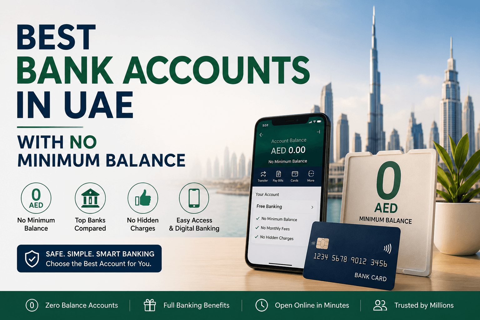 Best Bank Accounts in UAE With No Minimum Balance