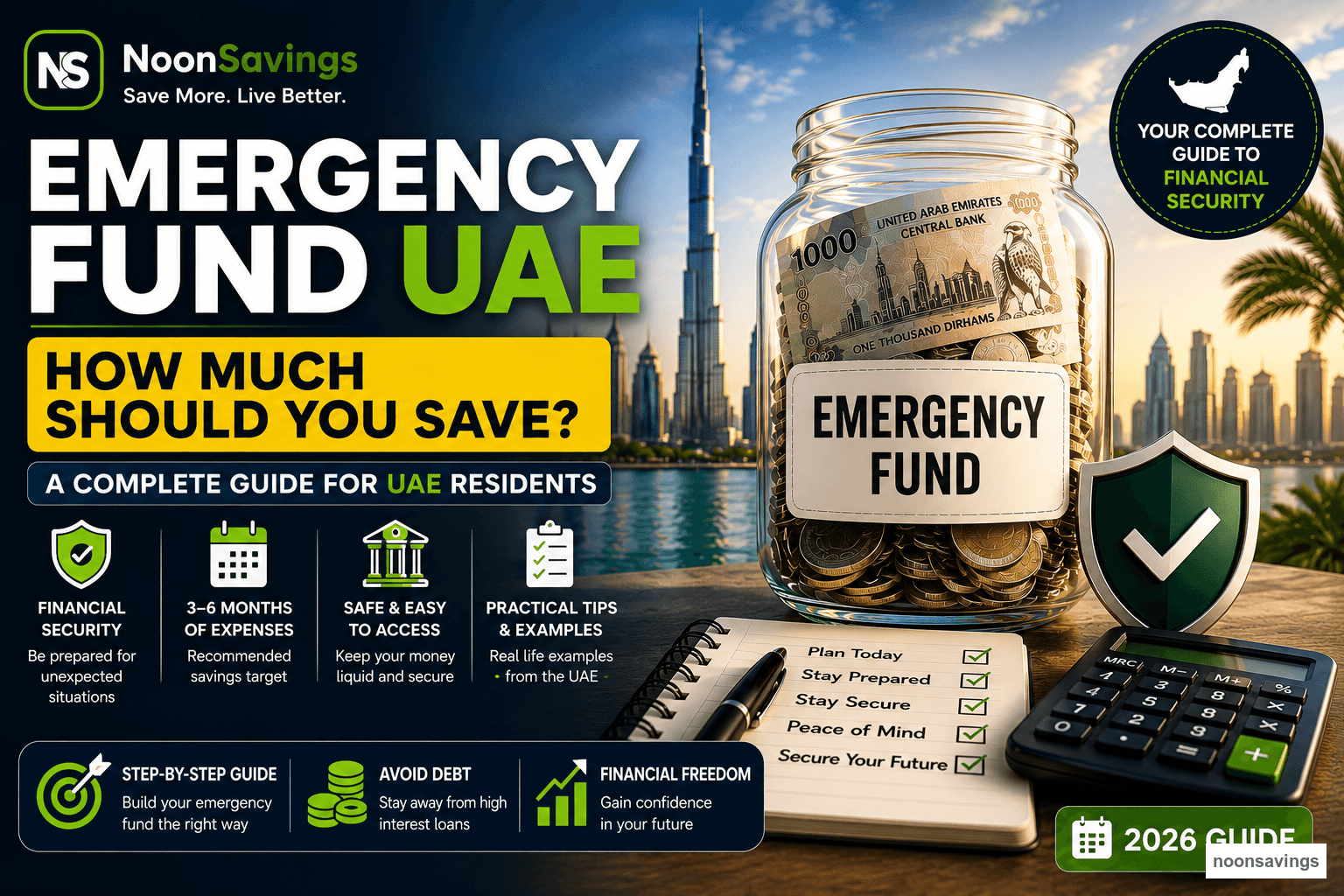 Emergency Fund UAE guide explaining how much savings UAE residents should keep for unexpected expenses